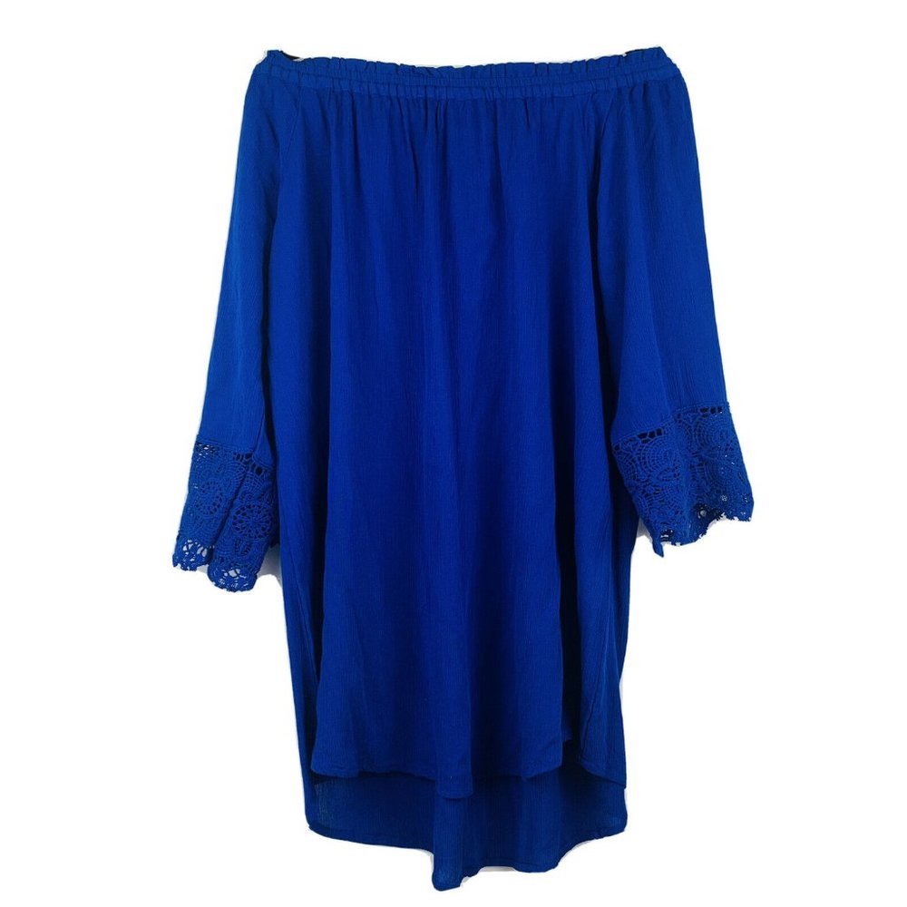 Chelsea & Theodore Blue Gauze Summer Top Blouse